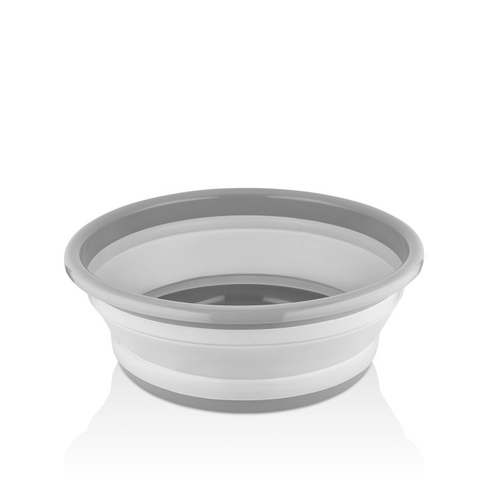 لگن تاشو گرد کیولوکس مدل لارا 9 لیتری رنگ طوسی کد L008042